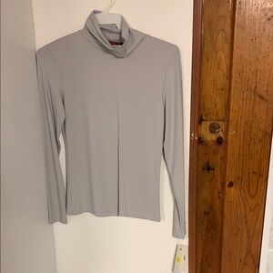 Gray Turtleneck Long Sleeve Top